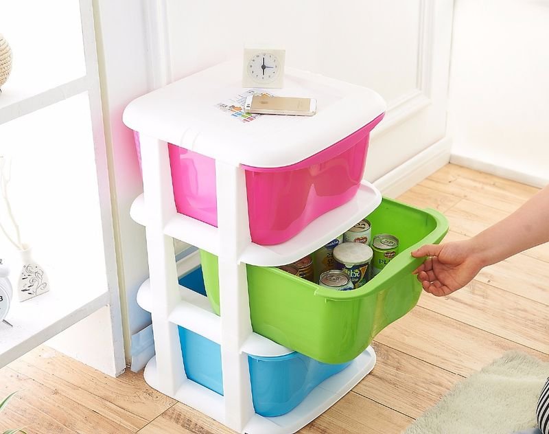 Kids Plastic Storage Cabinet Storage Racks Drawer Cabinet for Kitchen Office Bathroom Cabinet Storage