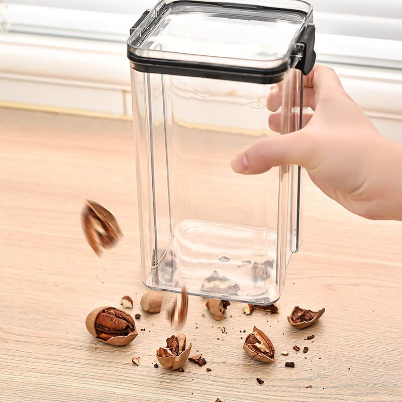 PET Plastic Container Airtight Kitchen Drawer Organizer Multiple Grids Coarse Cereals Bins Dry Storage Box Food 3
