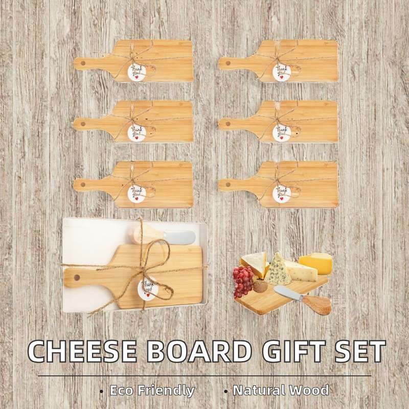 Wooden Cheese Board Cheese Spreader Knives Set Gift Boxes Mini Square Charcuterie Boards Sustainable Cutting Board alternate view