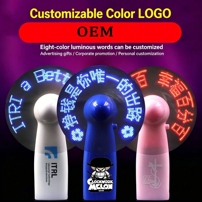 Hot Sale Custom Logo Led Custom Message Fan Mini Portable Led Fan Light Programmable Led Message Handheld Fan