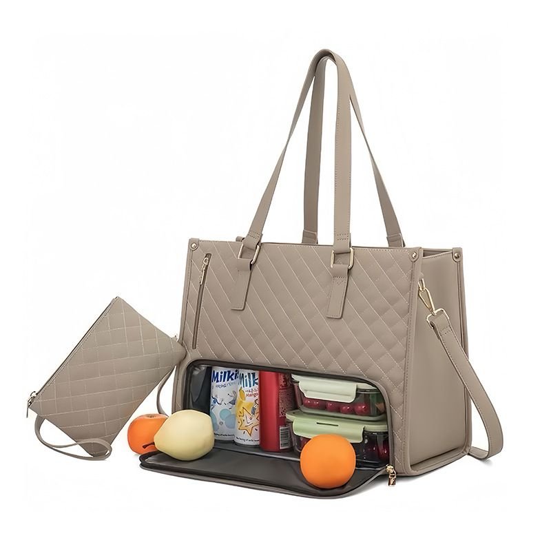 15.6 Inch Laptop Bag Lunch Tote Bag for Women with Insulated Lunch Compartment alternate view