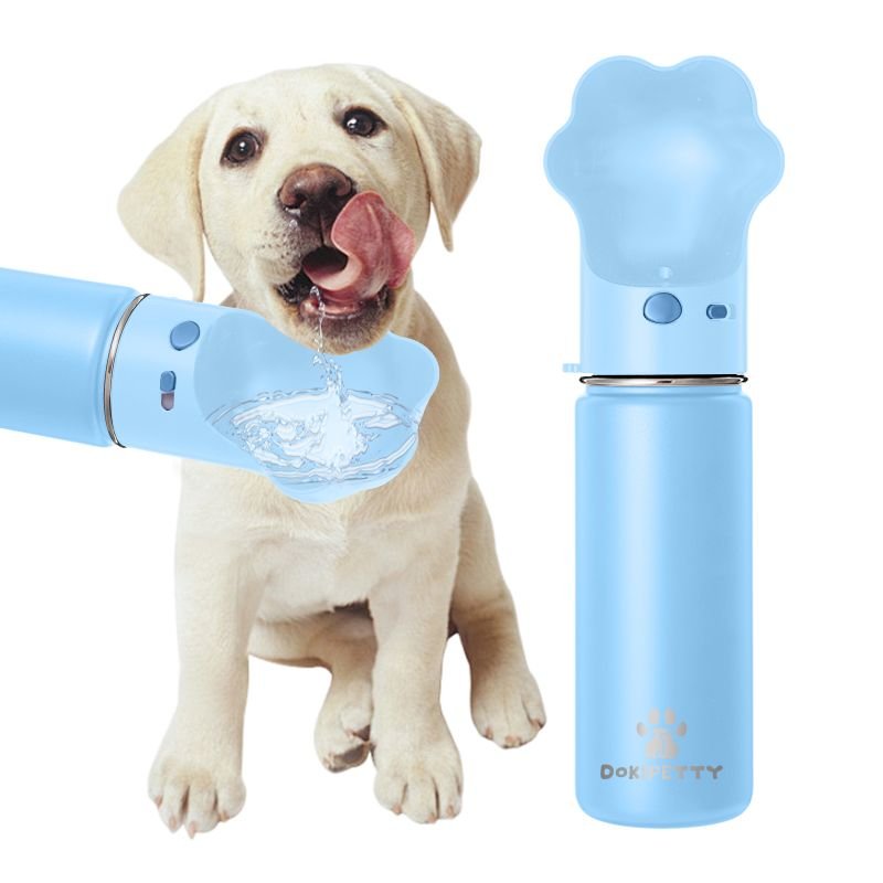 14oz 18oz Dog Water Bowl Dispenser with Paw Insulated Stainless Steel Pet Cat Water Bottle alternate view