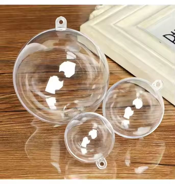 Custom Clear Christmas Ball Tree Hanging Decoration Transparent Acrylic Plastic Christmas Ball Ornament alternate view