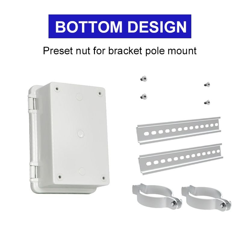 Szomk Wholesale OEM ODM Customized ABS Outdoor IP65 Waterproof Distribution Box Hinged Cover Enclosure Junction Box 3