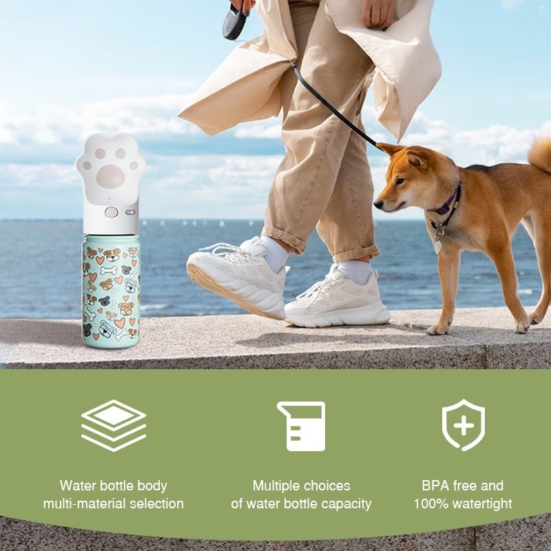 18oz Stainless Steel Dog Water Bottle with Food Bowl Portable Dog Water Dispenser, Leak Proof Pet Drinking Bottles 3