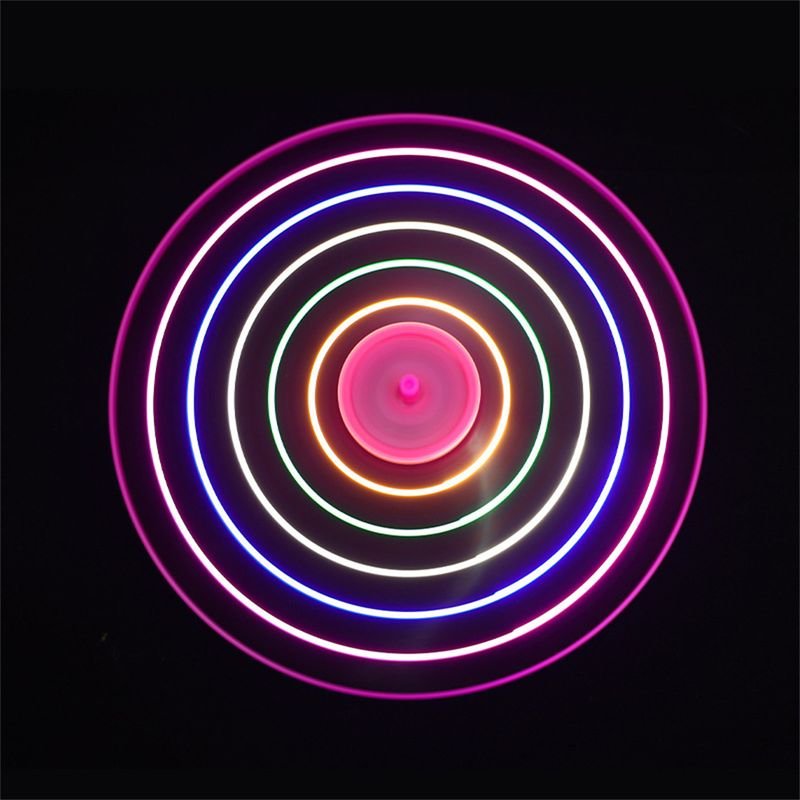 Outdoor Children Plastic Pull String Stay Wire Led Flashing Light up Flying Saucer Disc Toy for Neon Party Supplies alternate view