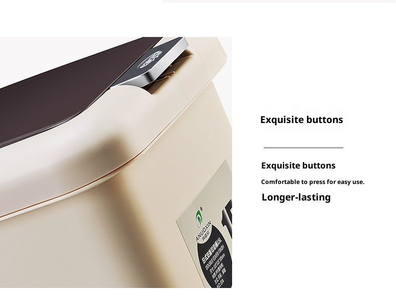 L Slim Pedal Eco-Friendly Kitchen Trash Can Storage Bucket White Plastic Hands Free Durable Easy to Maintain with 3