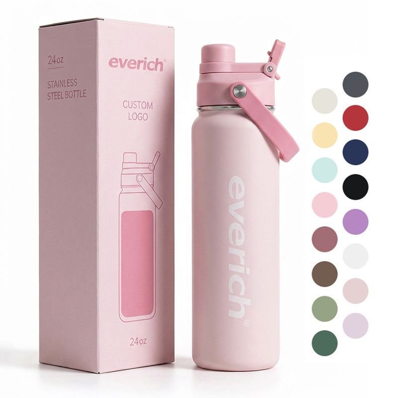 Hot Sales 24oz 32oz Wide Mouth Stainless Steel Water Bottle Double Wall Vacuum Insulated Flask for Sports