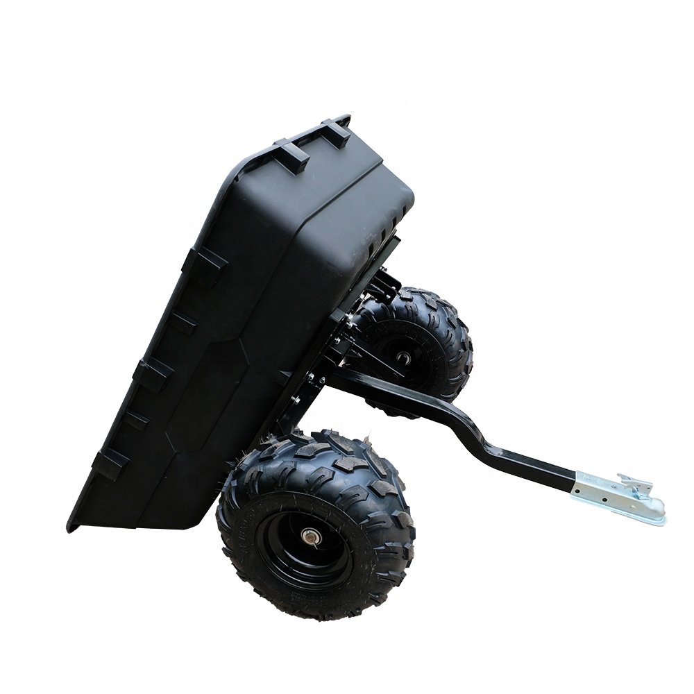 Garden Outdoor ATV Tipping Trailer, Heavy Duty Dump Cart for Small Farm Tractor 3