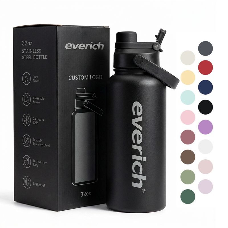 Double Wall Insulated Water Bottle Stainless Steel Metal Water Bottle with lid Reusable for Travel Camping Sports 3