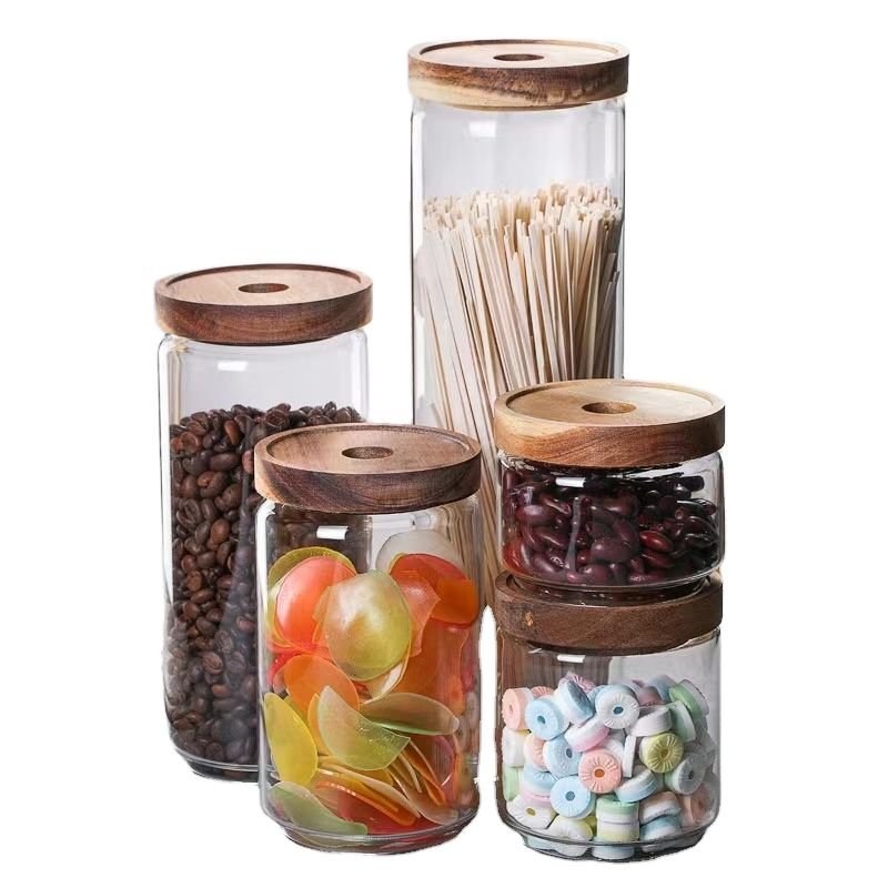 Mason Jar Home Spice Storage Set Bamboo Tray Condiment Jars Spoons Sugar Pepper Seasoning Kitchen Party alternate view