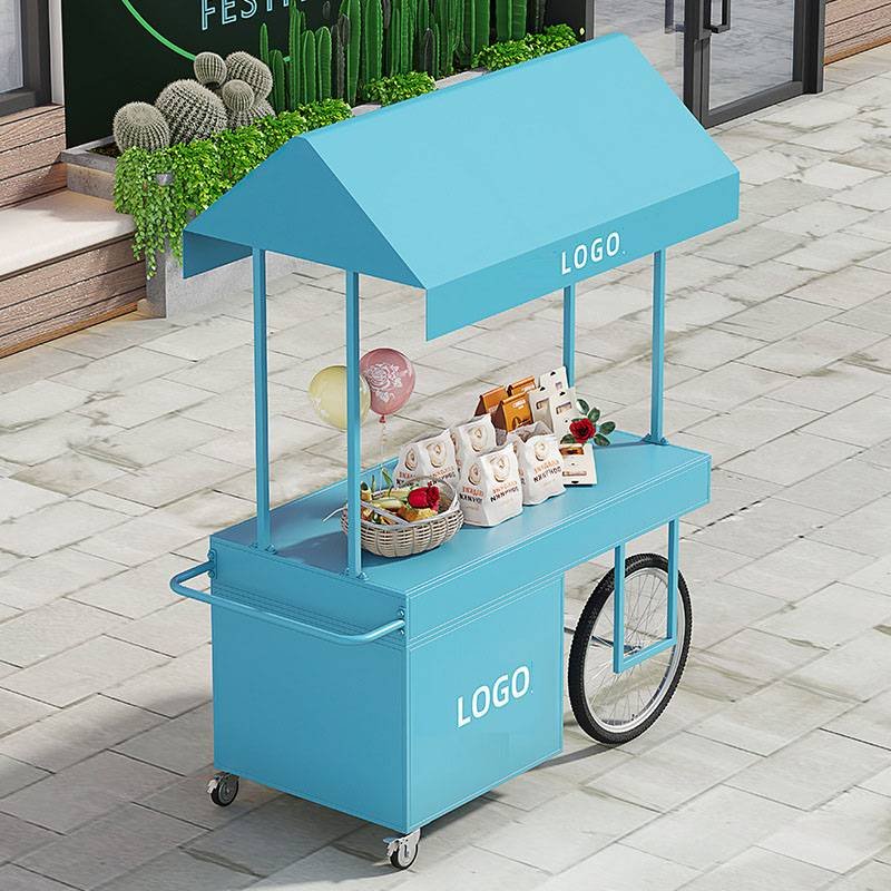 Internet Celebrity Mobile Stall Cart Utility Cart for Street Vending Hotel Exhibition Shopping Mall Flower Cart 3