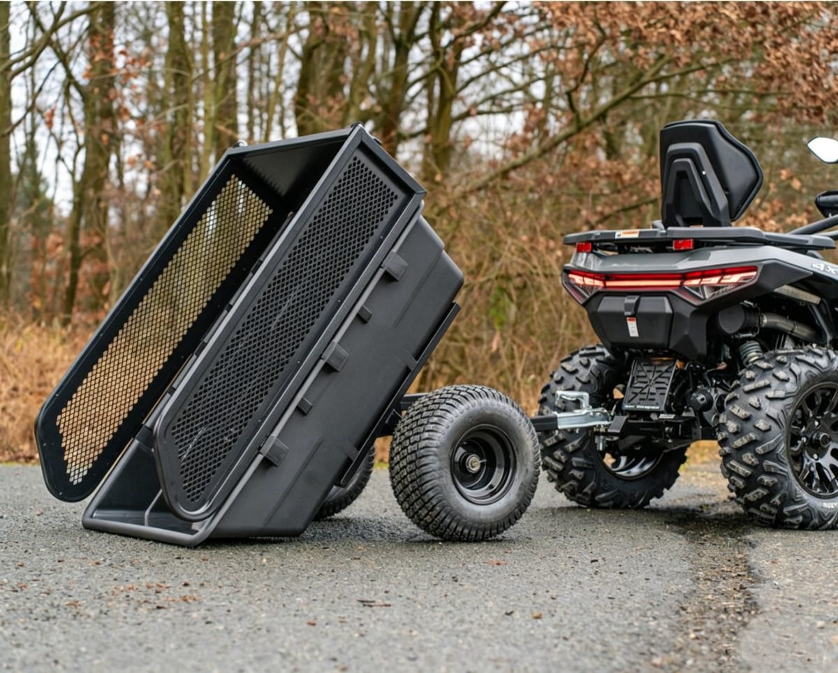 700 kg Quad Bike 4x4 Plastic Farm Garden Big Tyre ATV Tipping Trailer