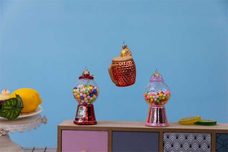 Logo Glass Plastic Ball Ornament Glass Hamburg Cake Models Xmas Bauble Decorative alternate view