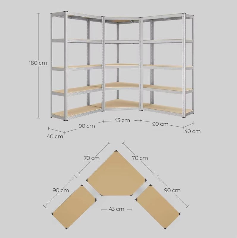 Galvanized Boltless Metal Shelf for Garage Storage, Easy Assembly with Adjustable Layers 5