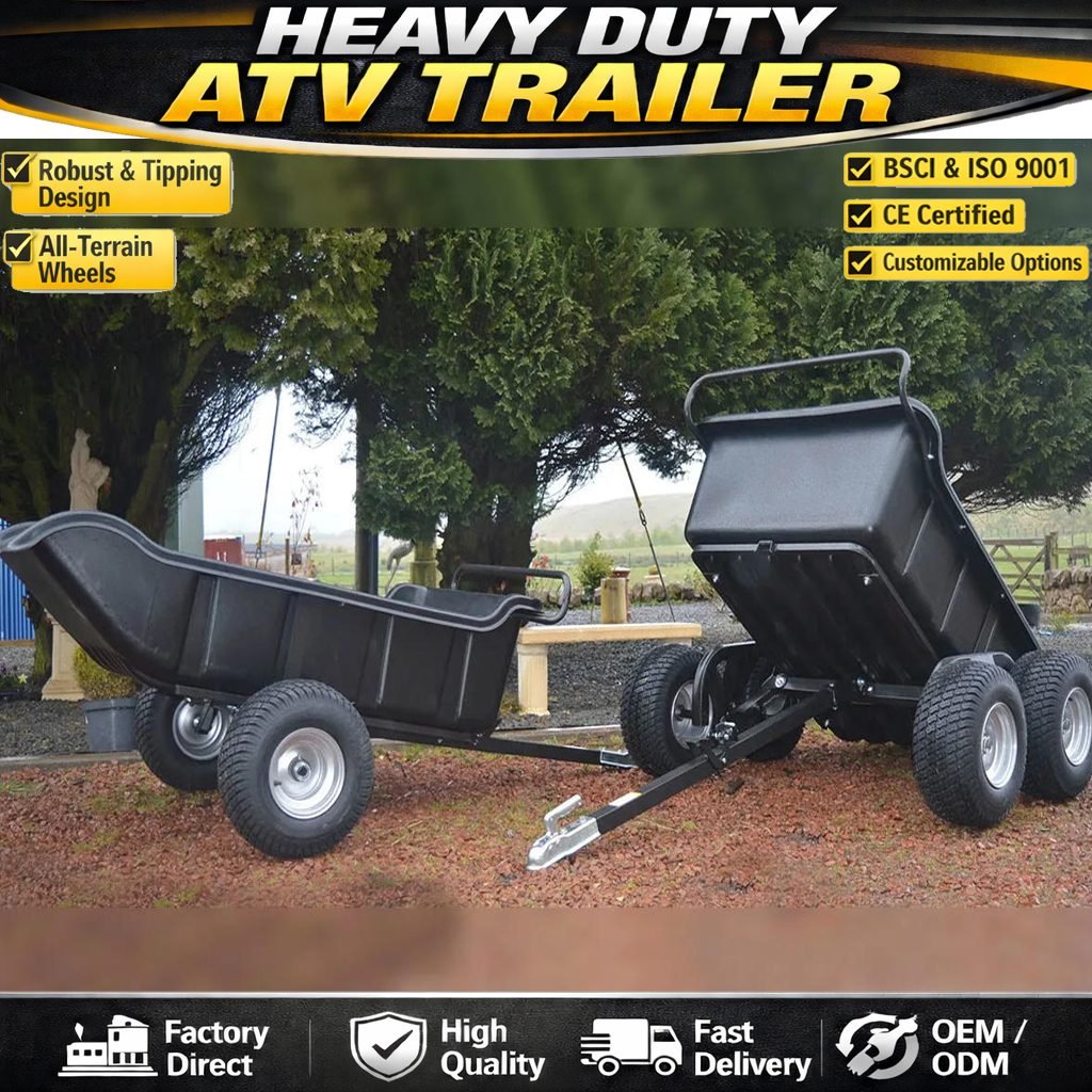 Heavy Duty Mini ATV Trailer, Plastic ATV Timber Trailer 6