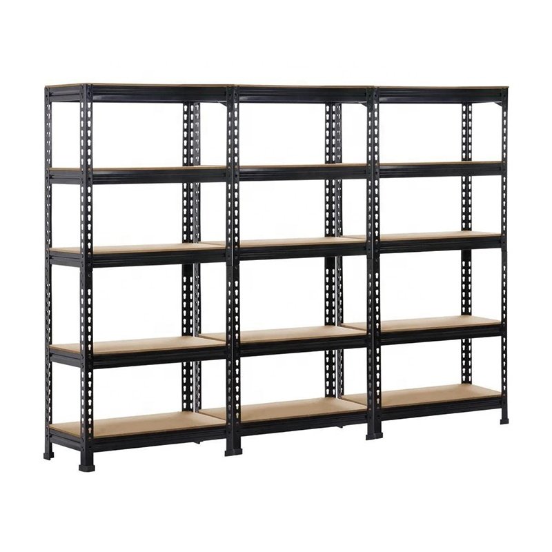 5 Level Boltless Corner Metal Storage Rack, Slotted Angle Warehouse Stacking Shelf alternate view