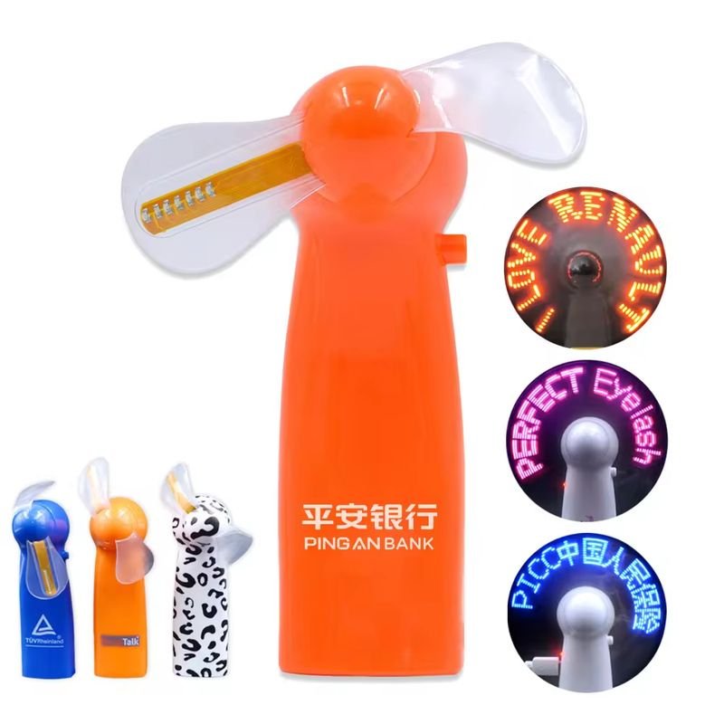 2026 NEW Advertising Led Fan Programmable Led Message Handheld Portable Rechargeable Fan with Led Light alternate view