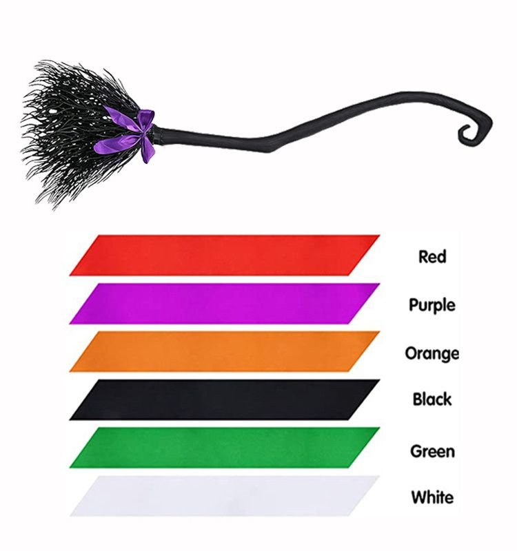 Hot Sale Halloween Witch Broom Costume Party Decorations Plastic Broom Props Cosplay 137x38cm Customizable Minimum 3