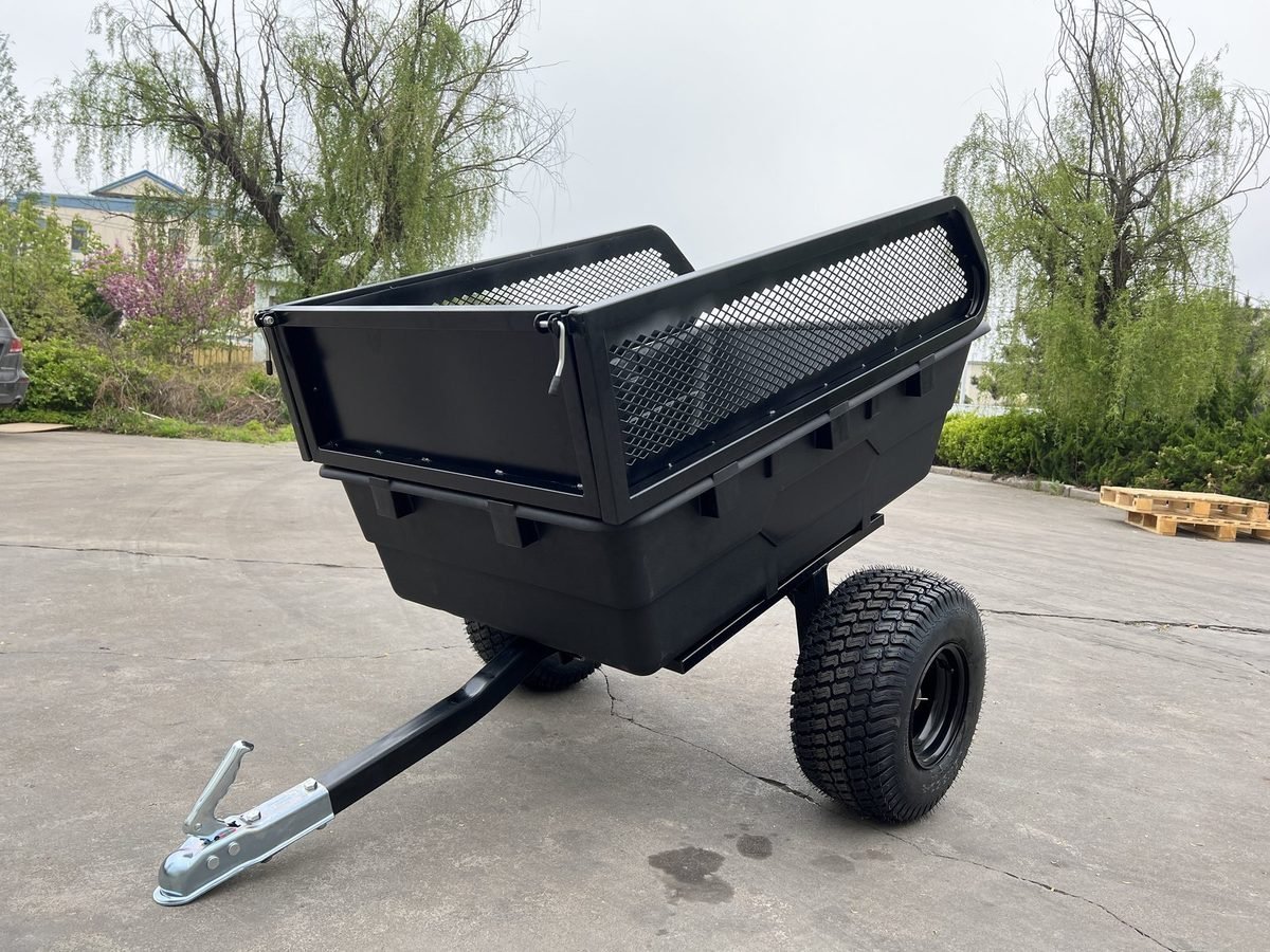 Multi Purpose Outdoor Metal ATV Camping Trailer, Heavy Duty Dump Wagon with 2 Wheels 5