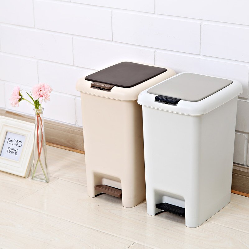 Pp Garbage Trash Cans Waste Multiple Sizes Available Bin With Lids Modern Household Toilet Bathroom Narrow Slim