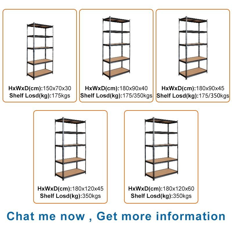 Heavy Duty Adjustable Garage Shelf, Steel Rivet Boltless Shelving Unit for Warehouse 4