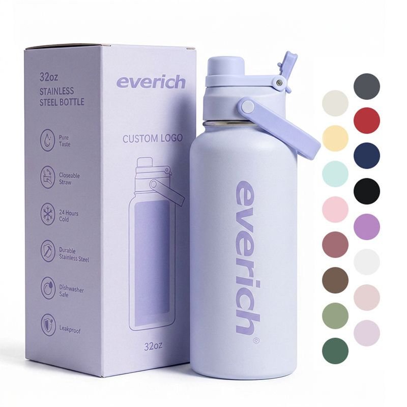 24oz Stainless Steel Insulated Water Bottle with Handle Straw Sweat-Proof Condensation-Free 3
