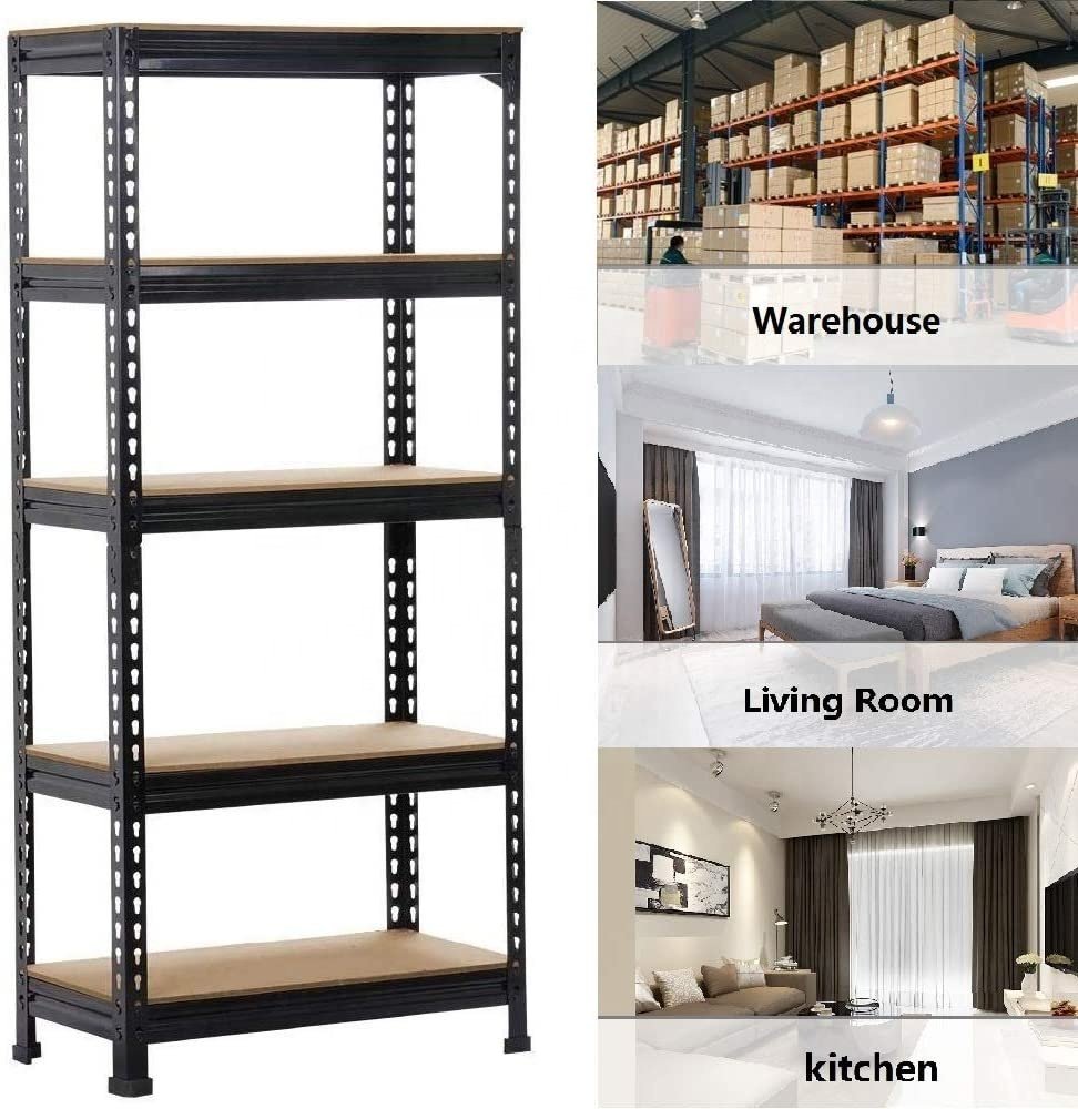 Steel Warehouse Stacking Storage Rack, 175 kg/layer Boltless Rivet Shelving 1800x900x400 mm 3