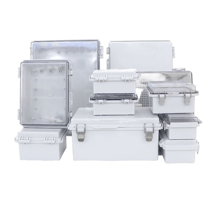 Factory OEM Plastic Junction Waterproof Box Metal Latches Buckle Lock Baseplate Ip67 PC ABS Outdoor Electrical