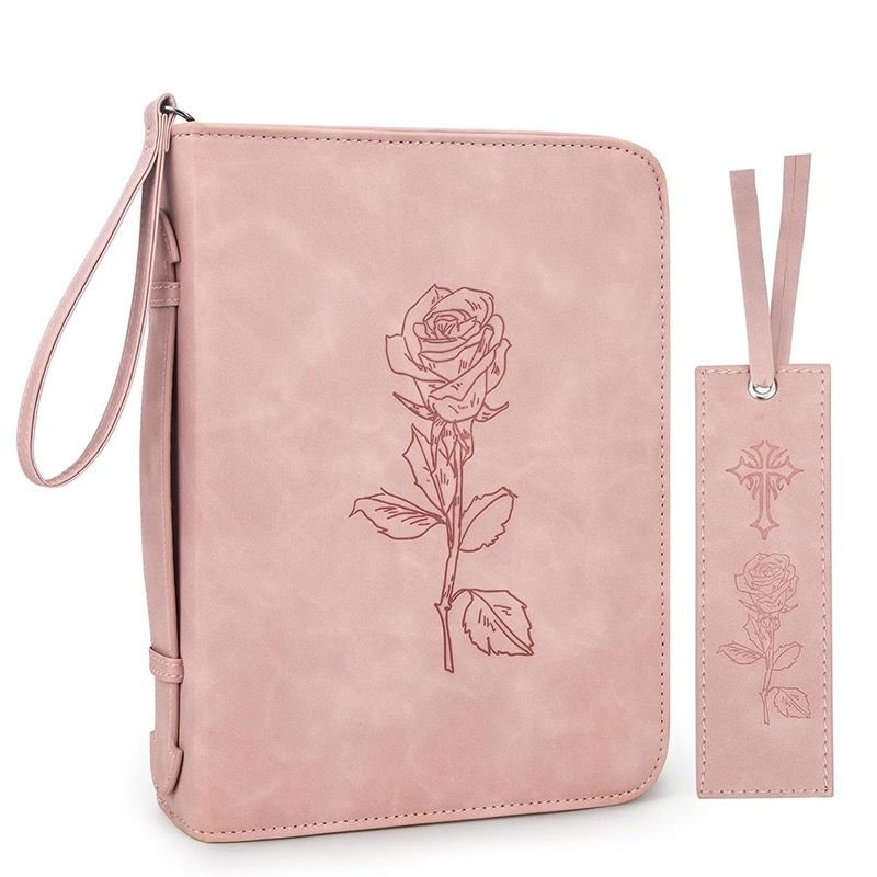 Luxury Women's Pu Leather Bible Cover Bag with Pocket and Zipper Handbag Unique Book Cover Design 3