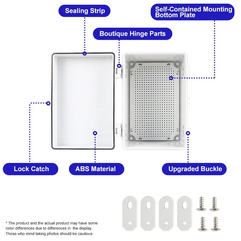 Ip67 Outdoor Electrical Plastic Enclosure Junction Case Transparent Clear Lid Hinged Door Mounting Plate 3