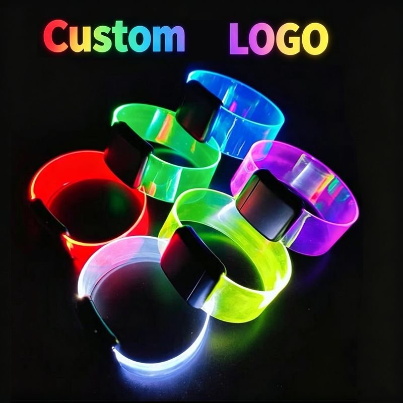 Custom Logo Led Bracelet Light up Glow Wristband for Party Event Concert Promotional Branded Gifts Bulk Supplier