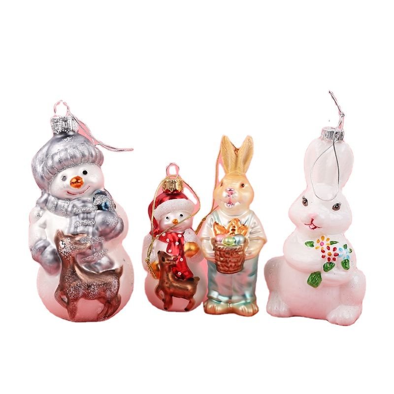 Customized Irregular Irregular Bauble Hand Blown Glass Ball Christmas Ball Christmas Gift Hanging Ornament for