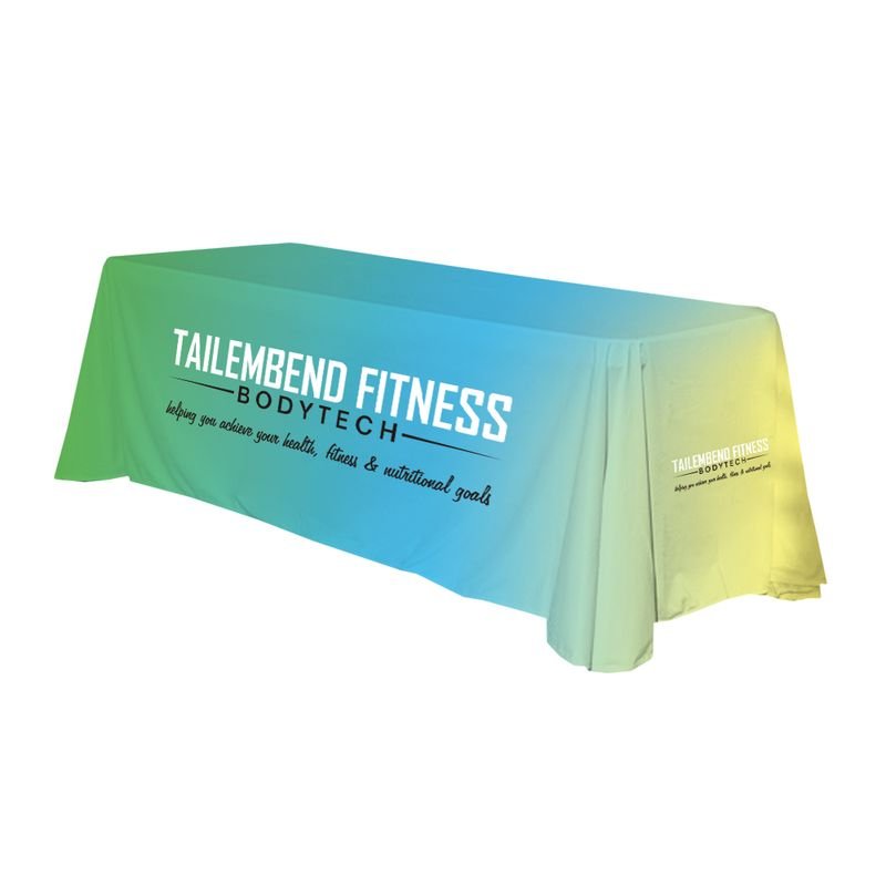 Wrinkle Free Design Table Cover Portable Custom Sublimation Print 200D/500D Polyester Fabric Table Cover for