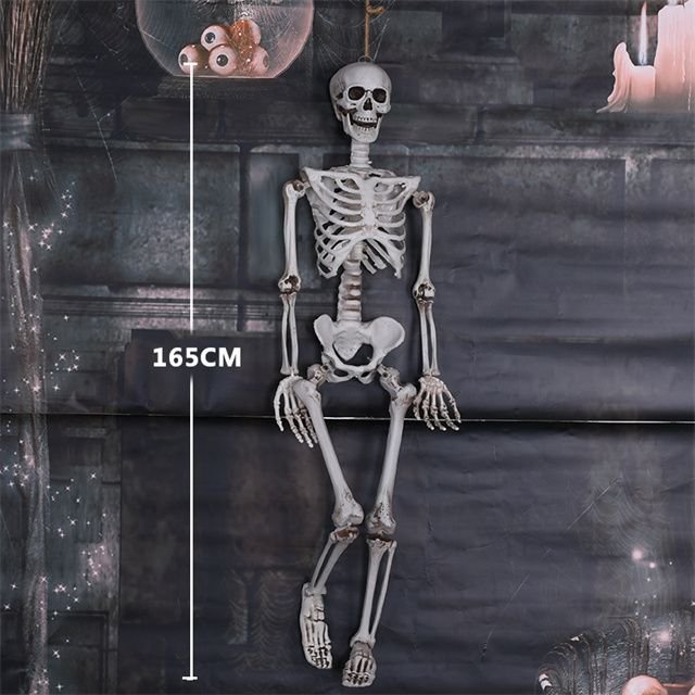 S6ft Pose Skeleton Prop Realistic Life Size Halloween Skeleton Hanging Spooky Skeletons for Halloween Party 3