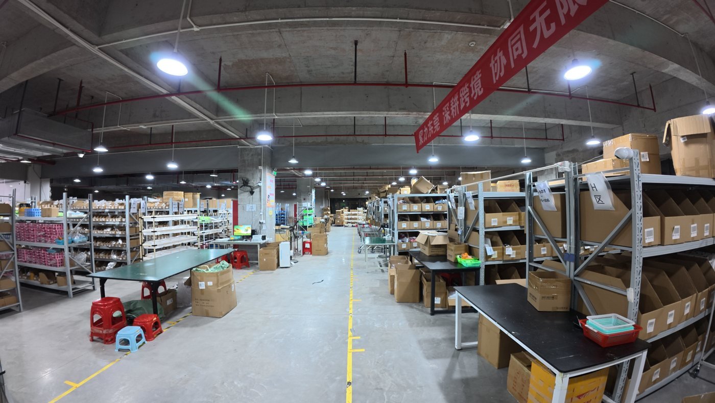 Sewing stations and in-line quality checks at a partner factory